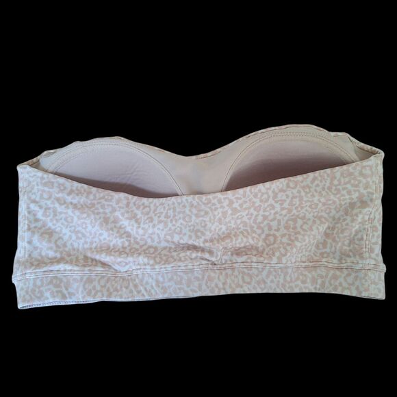 Maidenform Bandeau Bra Style 40974 size 38 Strapless Tube Bra Beige Animal Print - Picture 3 of 12